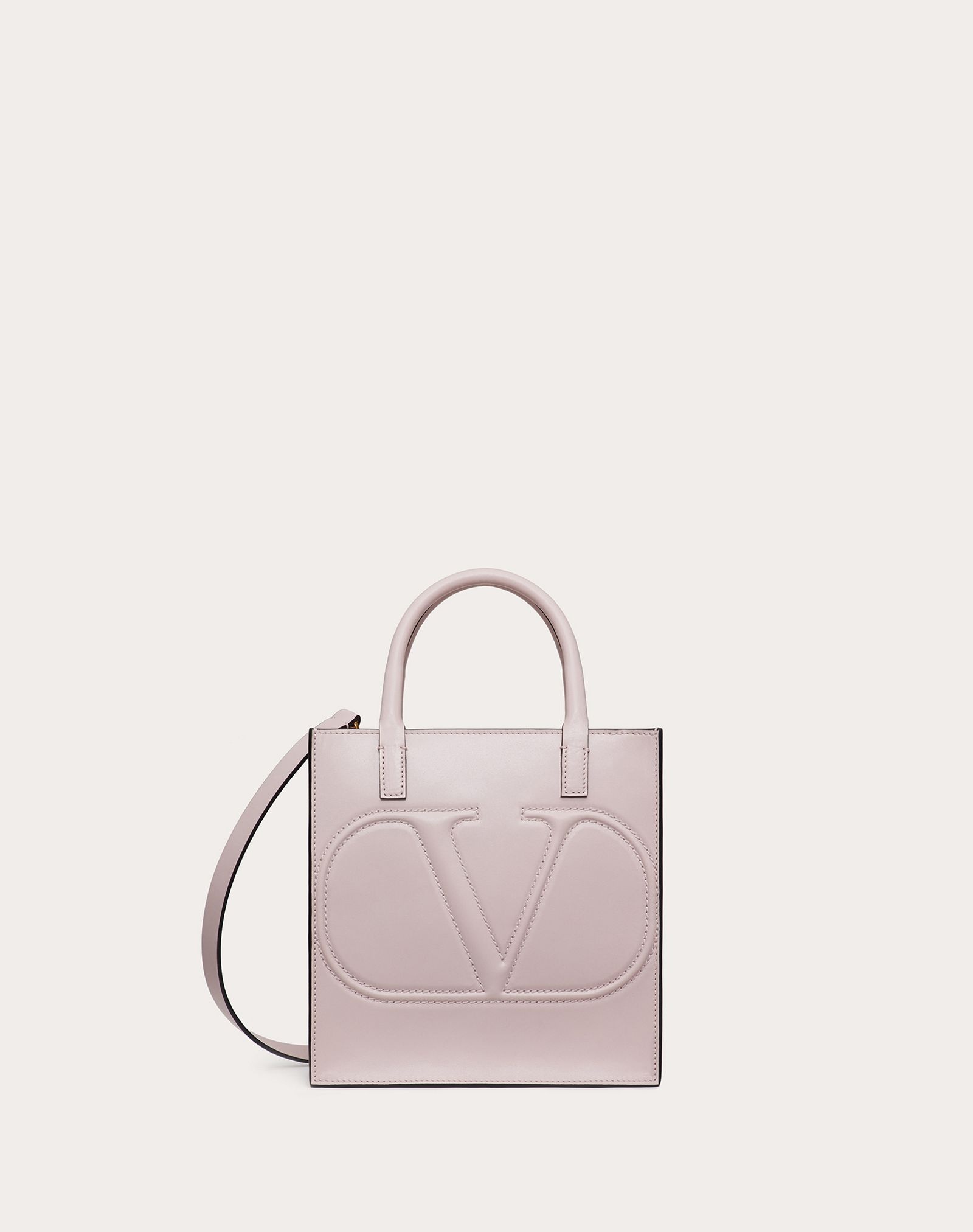 Small VLogo Walk Calfskin Tote Bag - 1