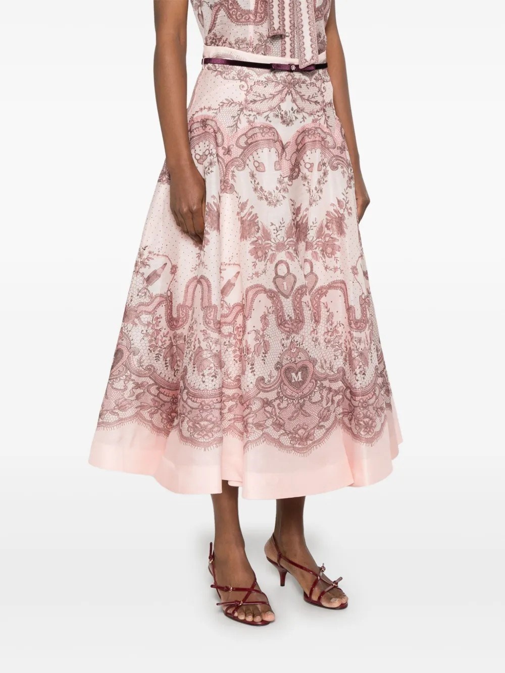 Crush Flared Midi Skirt - 4