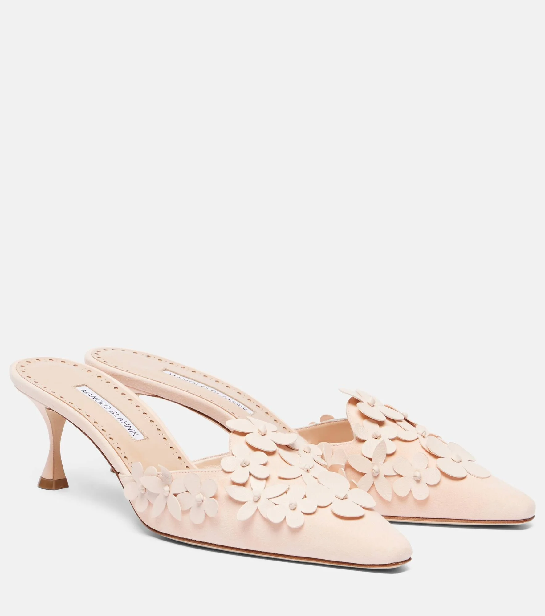 Harnes 50 floral-appliqué leather mules - 1