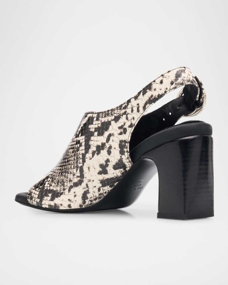 rag & bone 75mm Gigi Snake-Printed Leather Slingback Sandals outlook