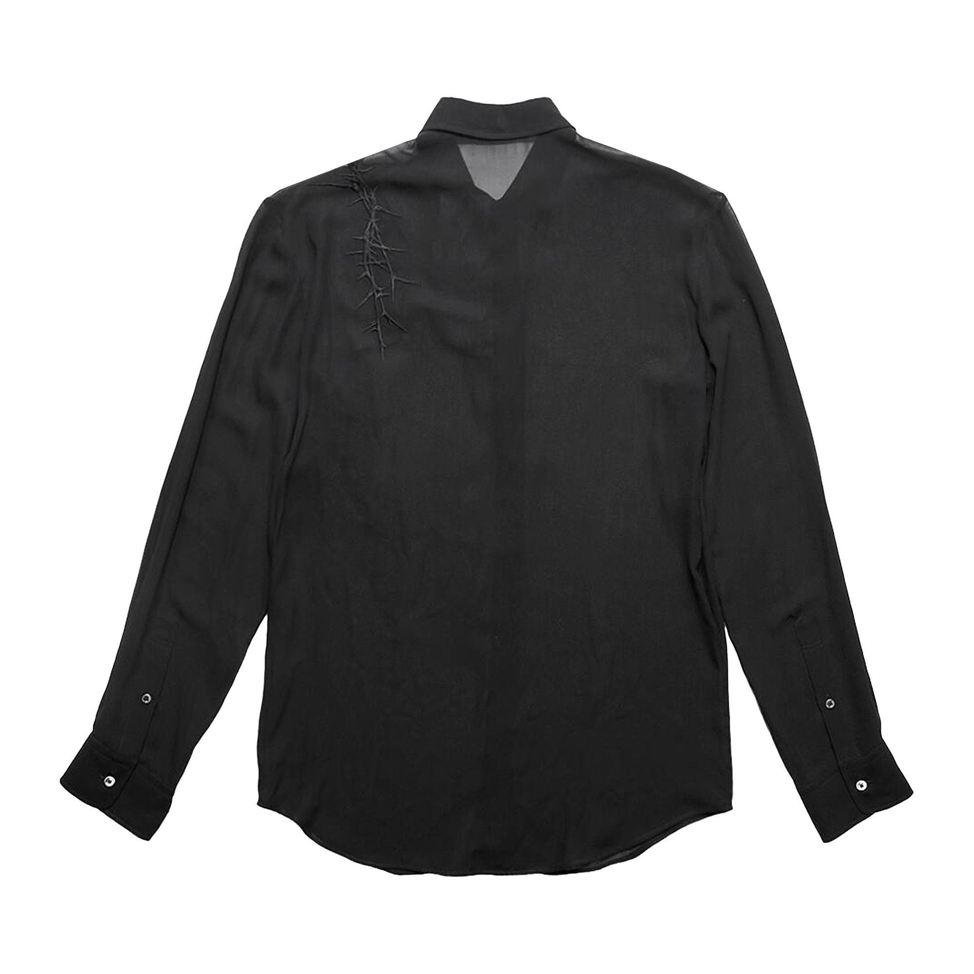 Ann Demeulemeester Korneel Standard Fit Shirt With Thorns Embroidery 'Black' - 2