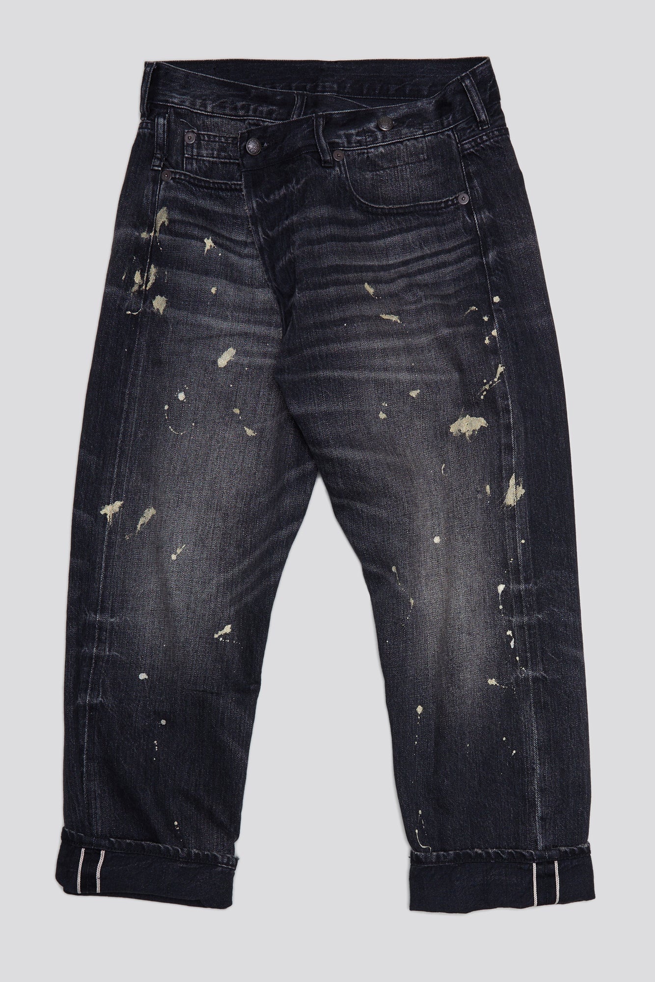 GOLD SPLATTER CROSSOVER JEAN - ETON SELVEDGE BLACK