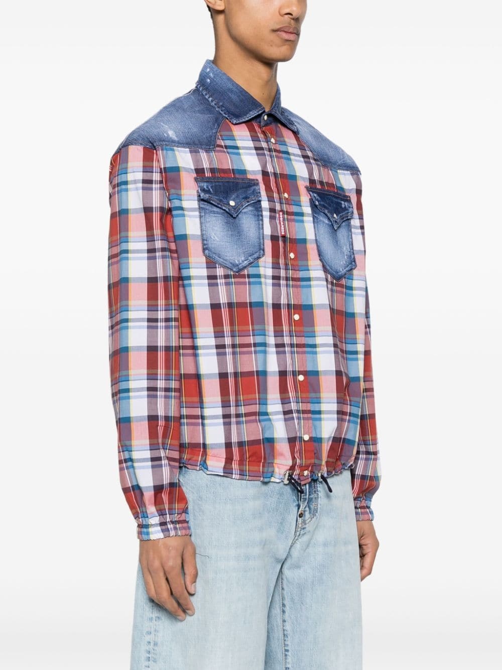 panelled cotton shirt - 3