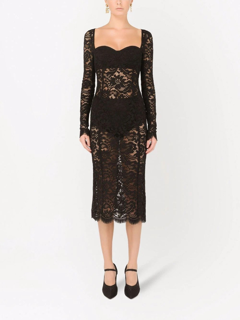 semi-sheer lace midi dress 3