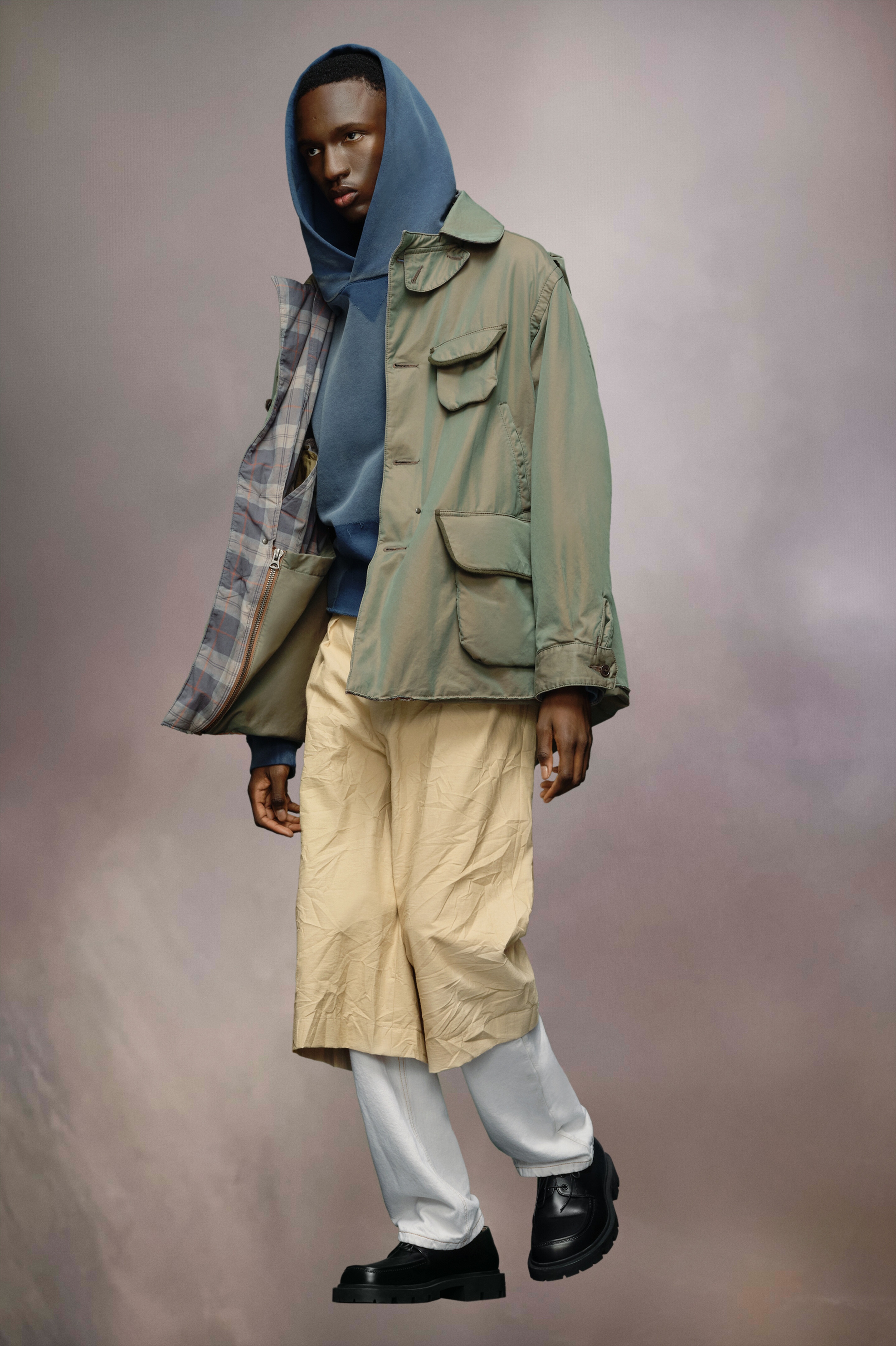 Maison Margiela Distressed tonic cotton jacket | REVERSIBLE