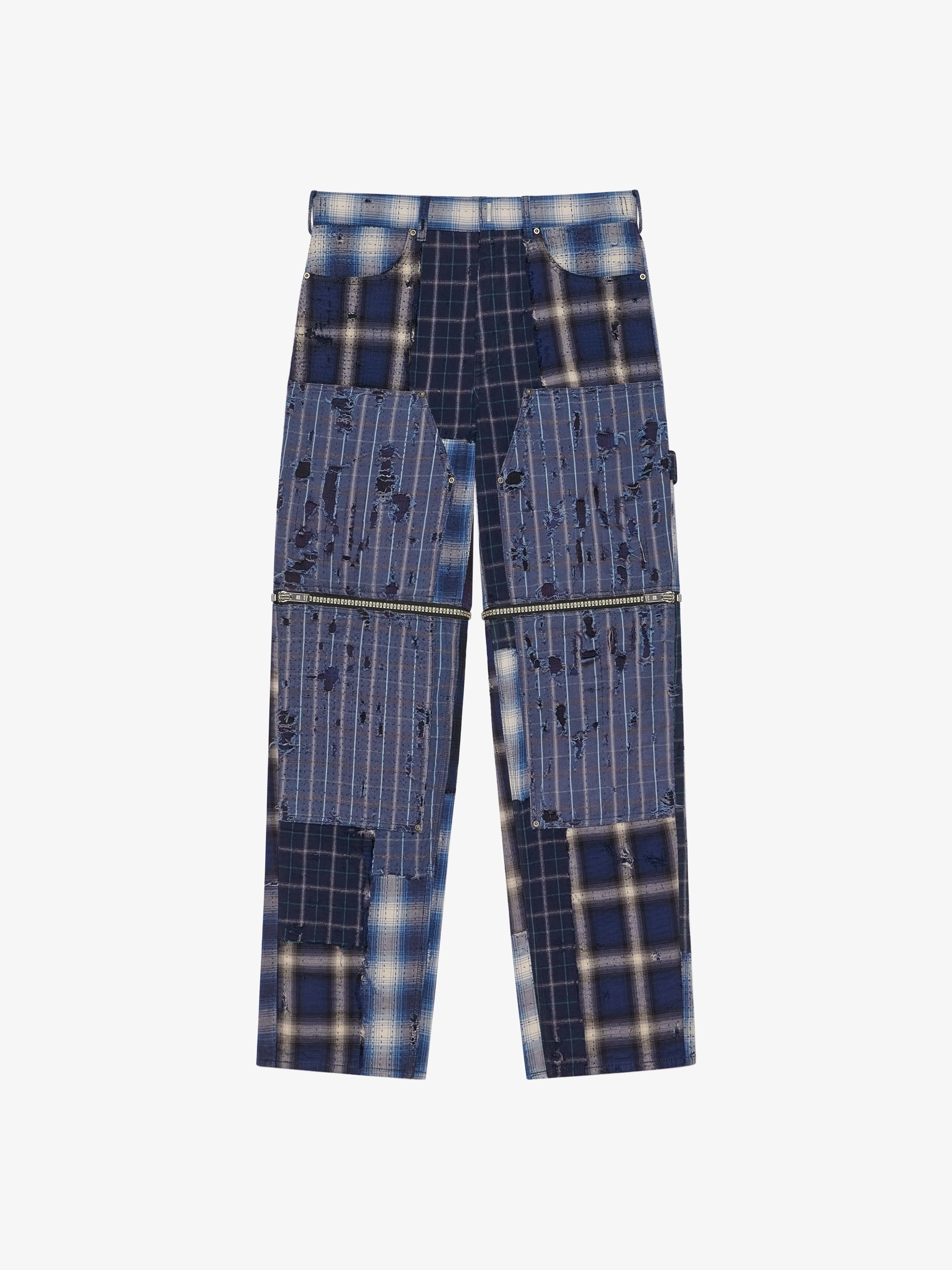 TWO IN ONE DETACHABLE PANTS IN BORO-EFFECT DESTROYED DENIM - 1