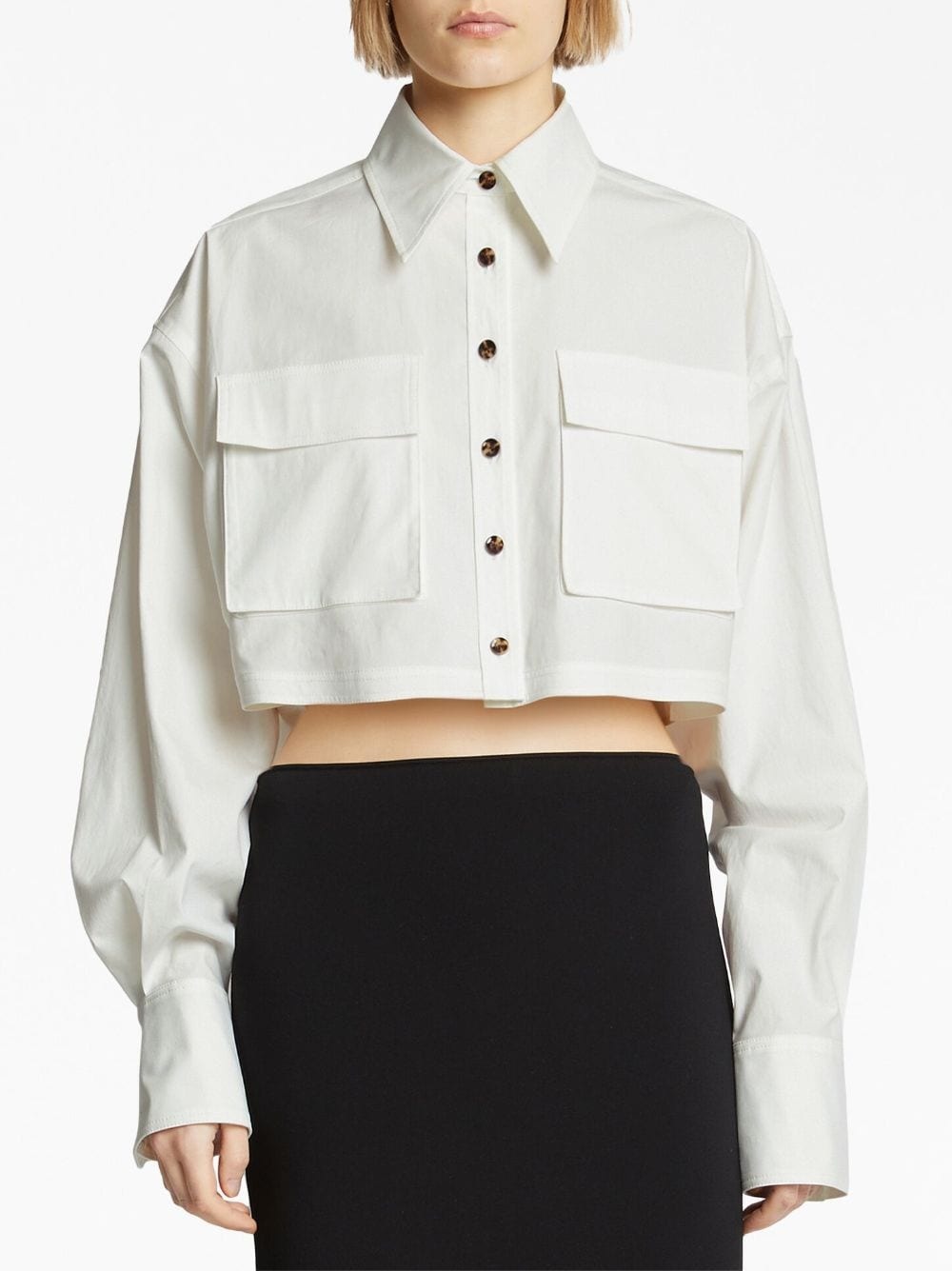 poplin cropped shirt - 5
