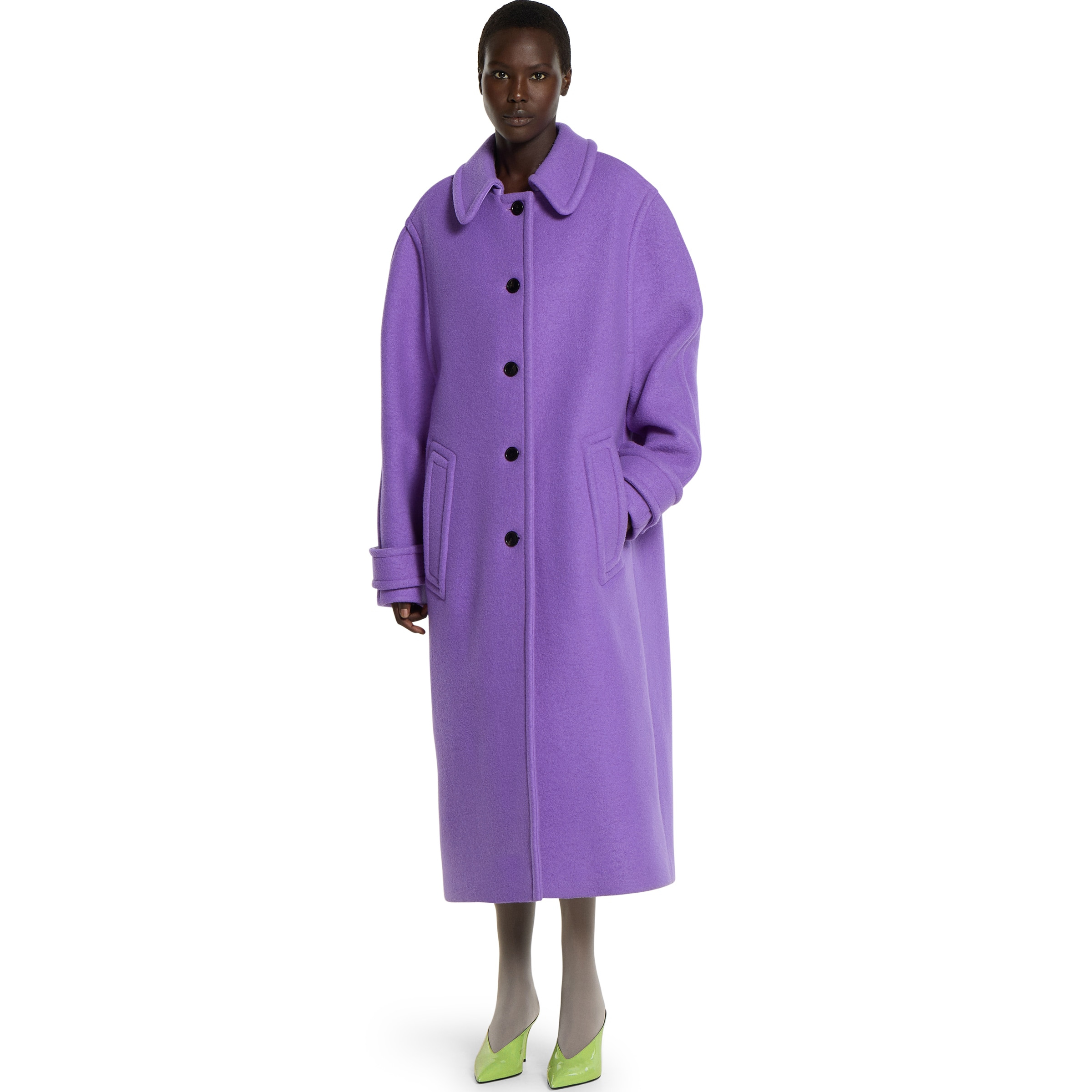 Compact wool cashmere coat - 3