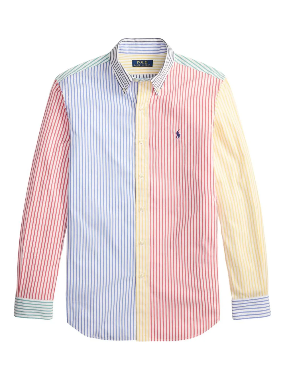 striped button-down collar shirt - 1