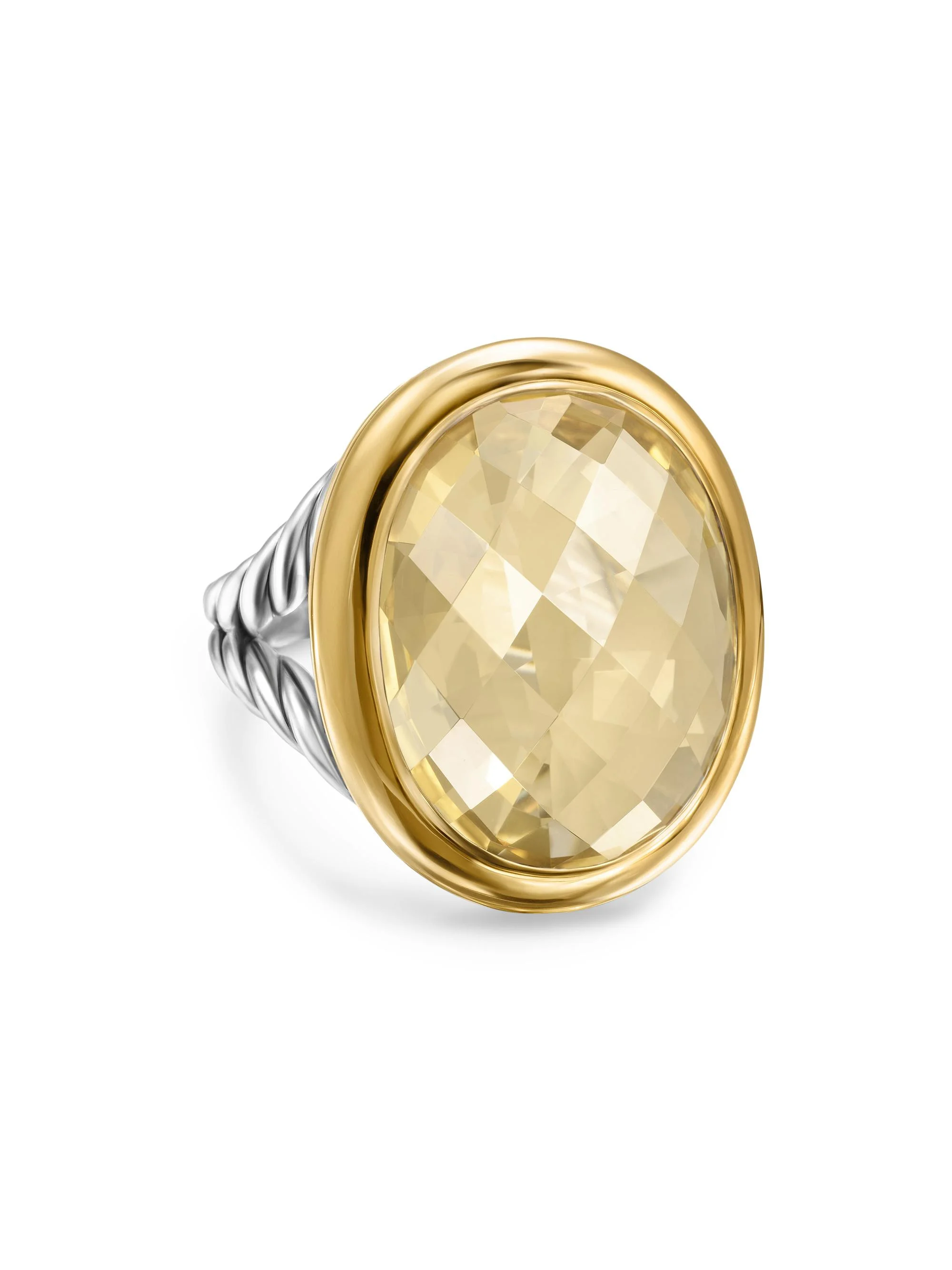 Women's Albion Oval Ring in Sterling Silver - Champagne Citrine - 1