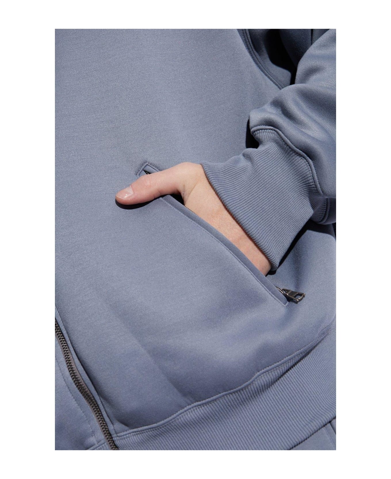 Curved Logo Zipped Hoodie - 4