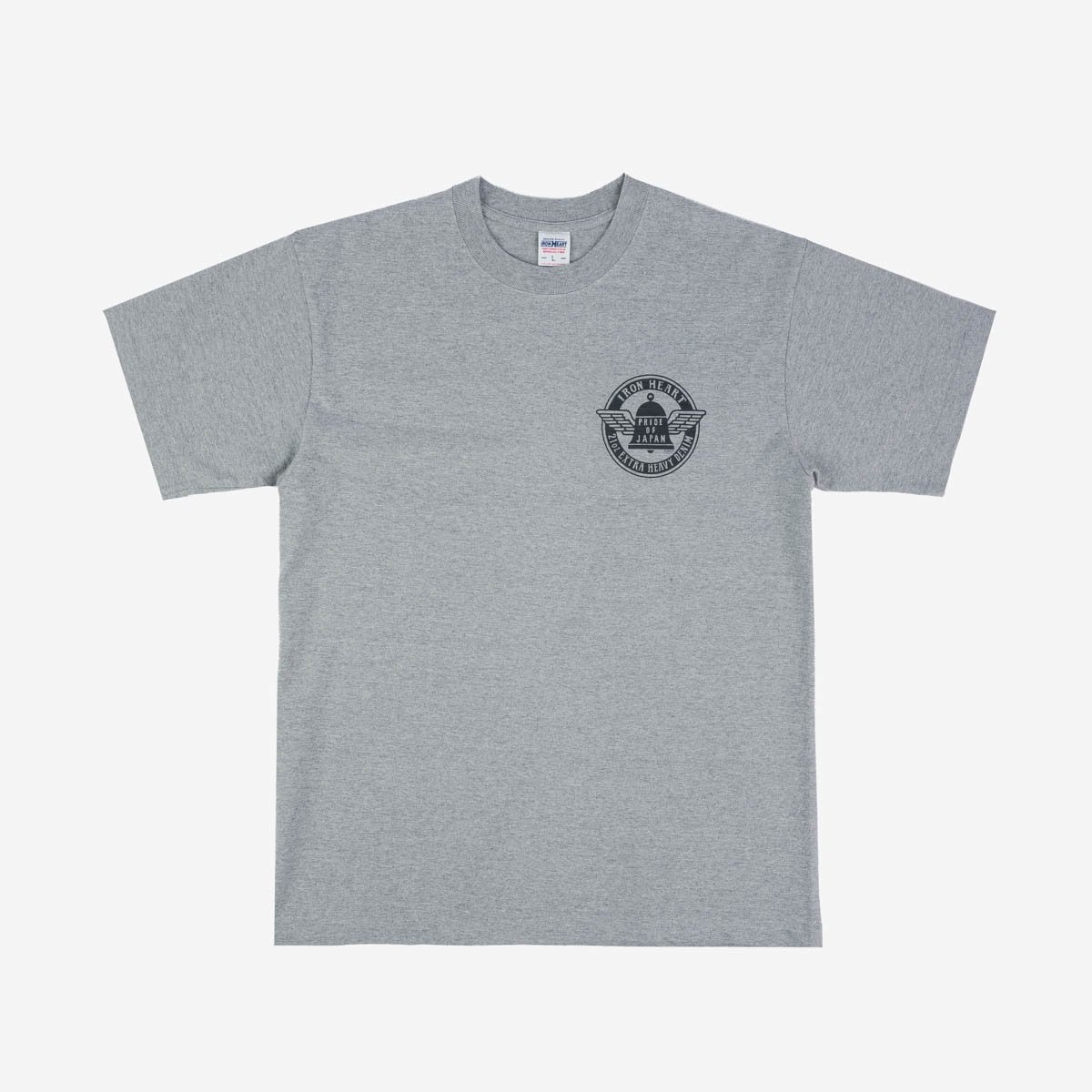IHPT-2301-GRY 7.5oz Printed Loopwheel Crew Neck T-Shirt - Grey - 1