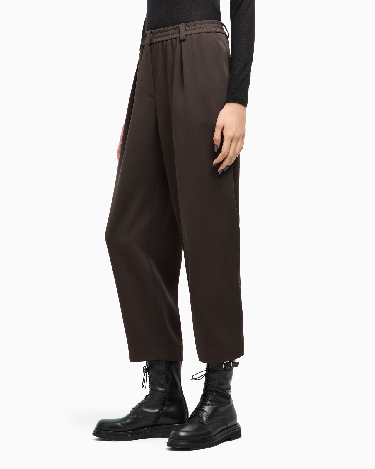 STRAIGHT TROUSERS IN SILK DOUBLE GEORGETTE - 4