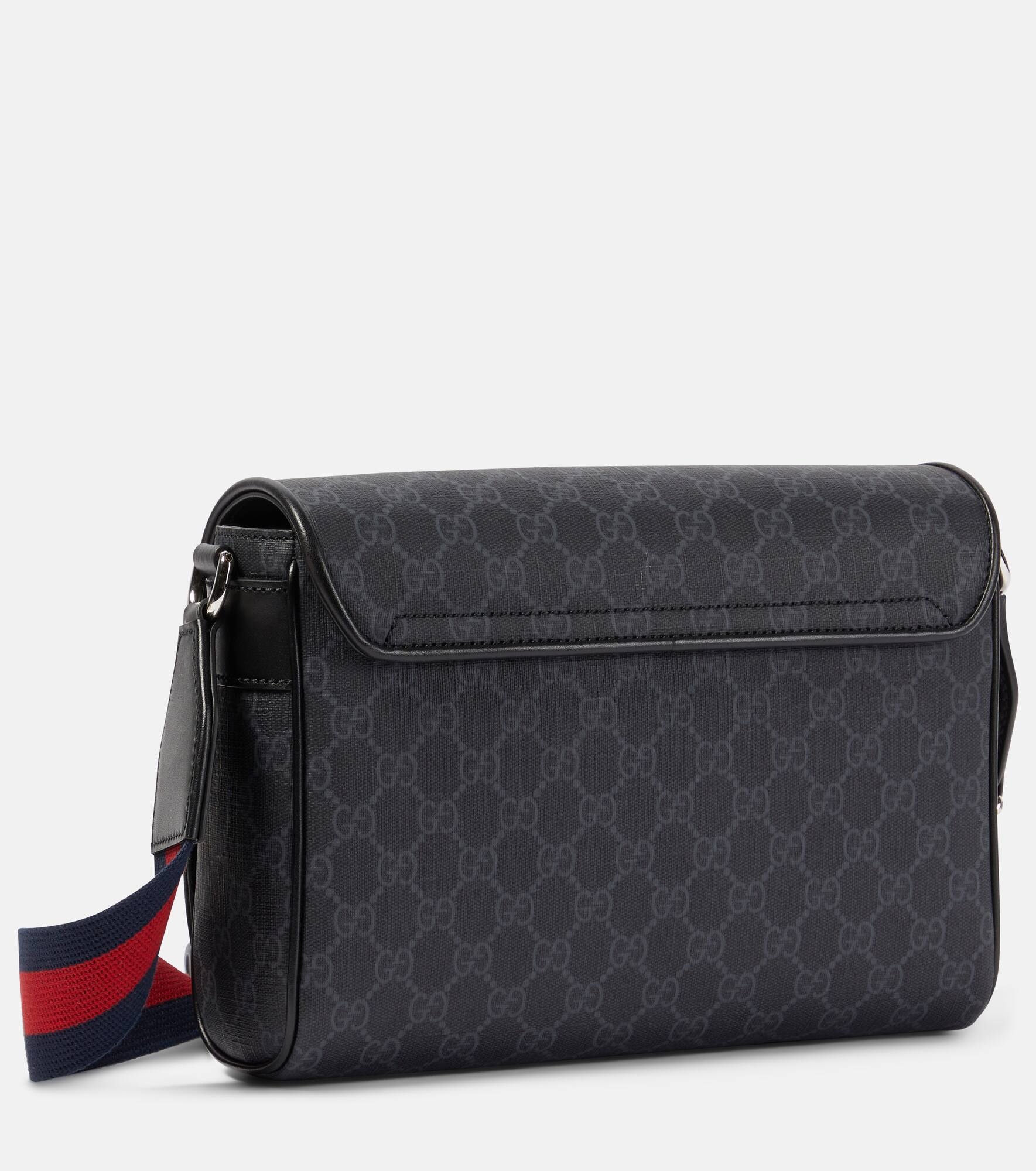 Leather-trimmed GG canvas crossbody bag - 4