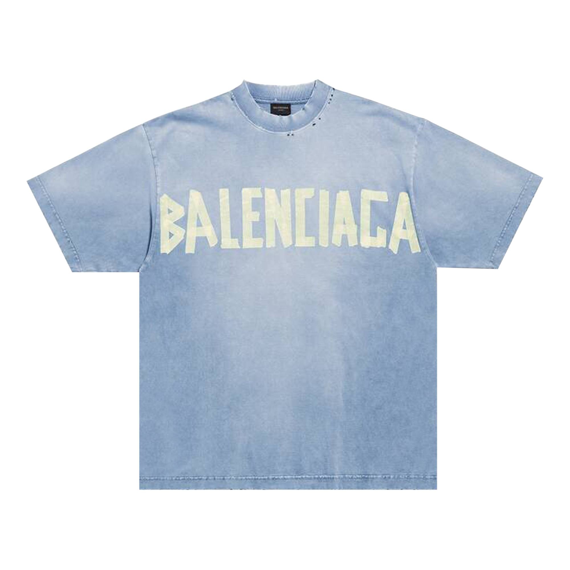 Balenciaga Tape Type Medium Fit T-Shirt 'Faded Blue' - 1