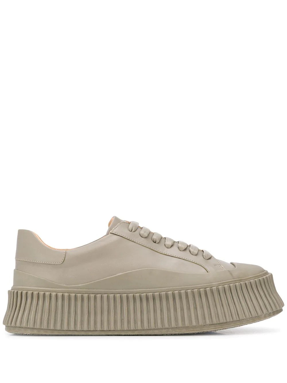 ribbed flatform sneakers - 1