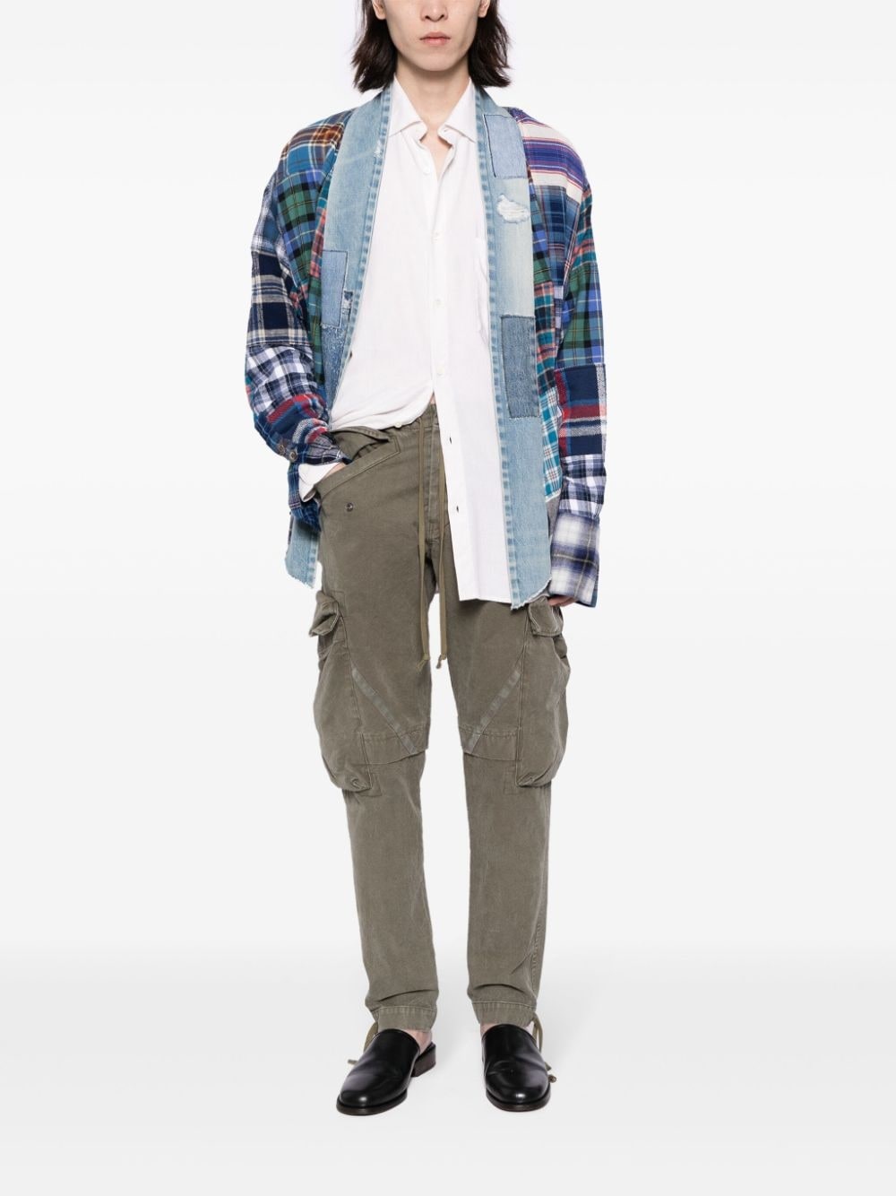 tapered cotton cargo trousers - 2