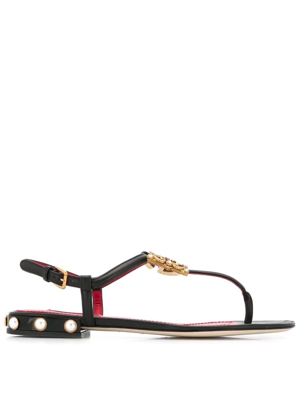 logo flat sandals - 1