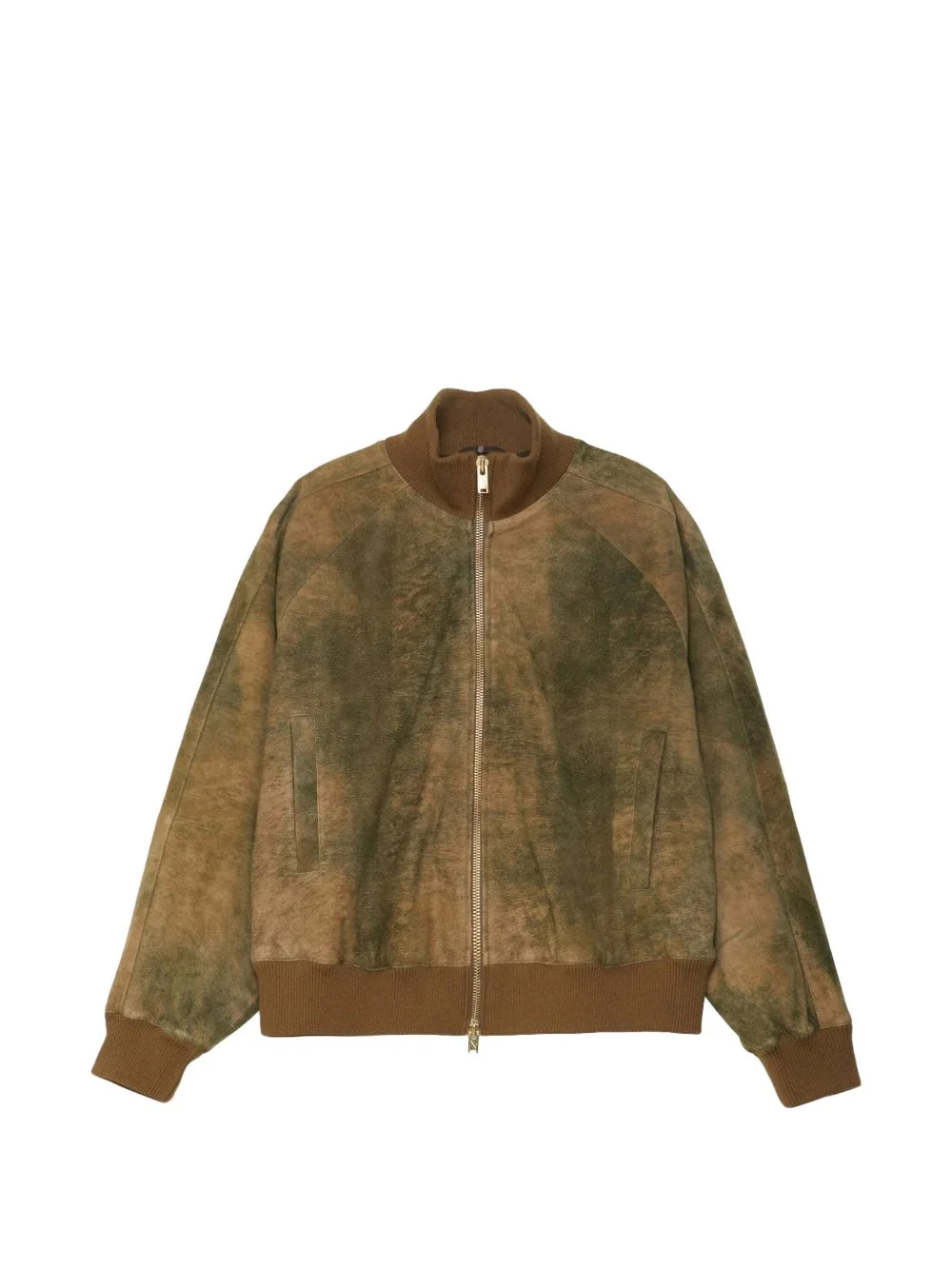 zip-up suede jacket - 1