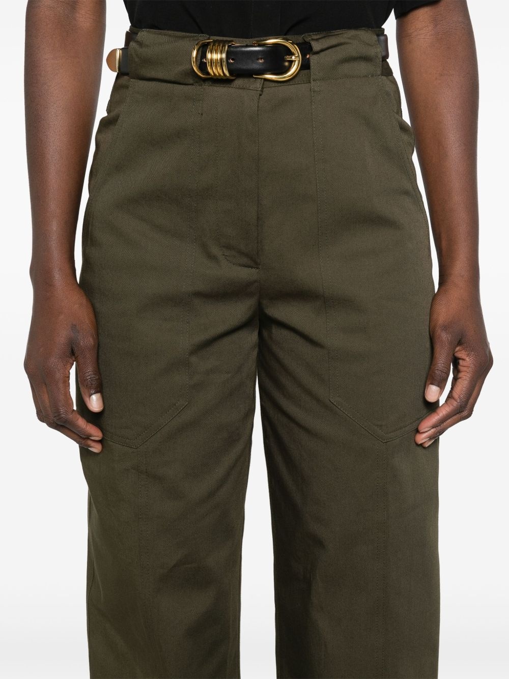 tapered-leg twill trousers - 5