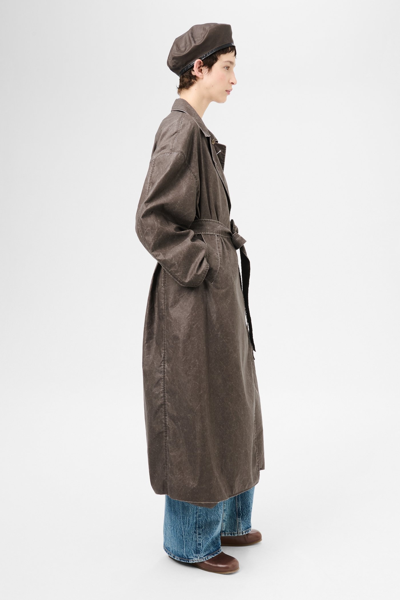 Court Coat Brown Wash Out Nylon - 4