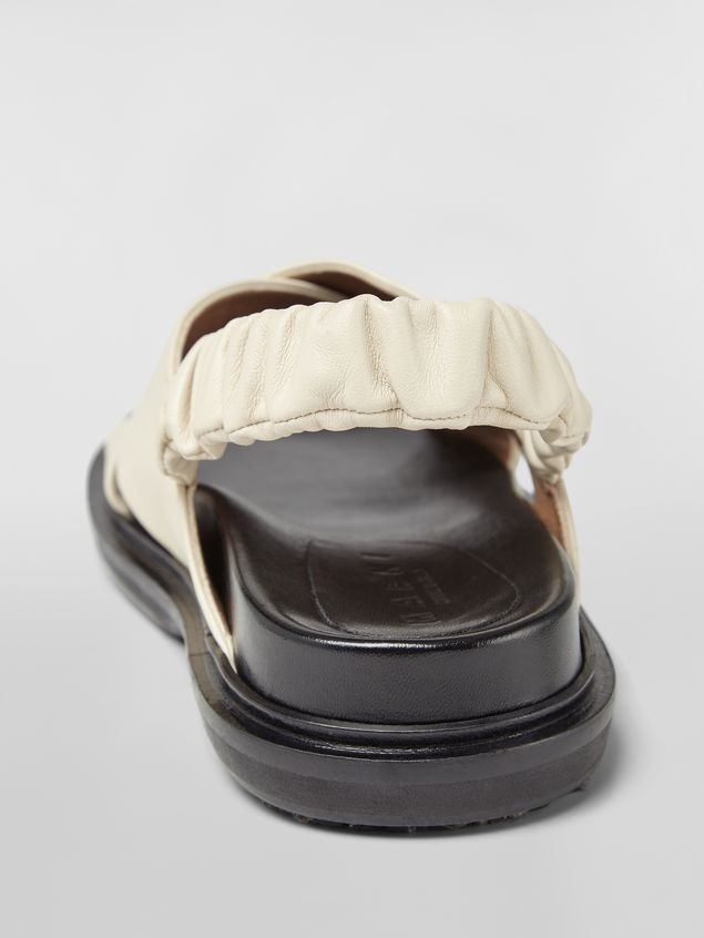 CRISS-CROSS FUSSBETT IN WHITE NAPPA LEATHER WITH STRETCH SLINGBACK - 5