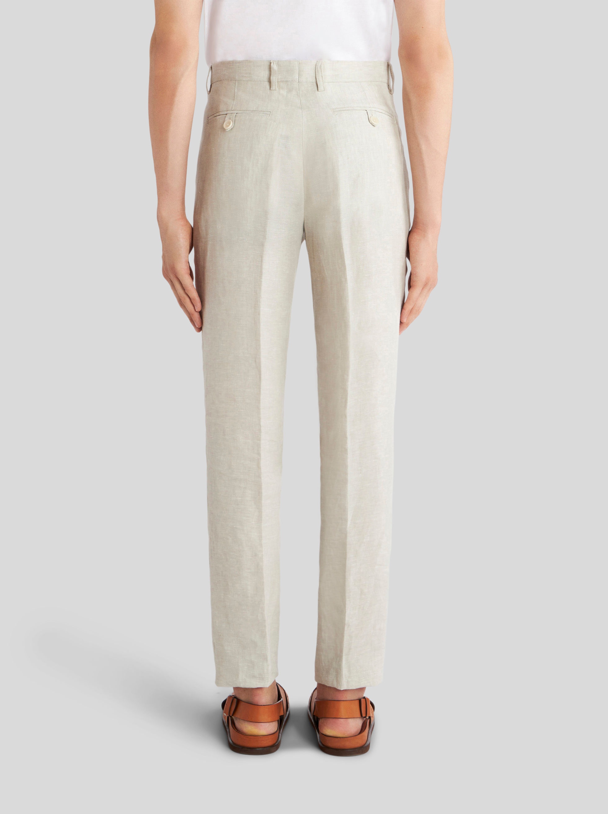 LINEN TROUSERS WITH TUCKS - 4