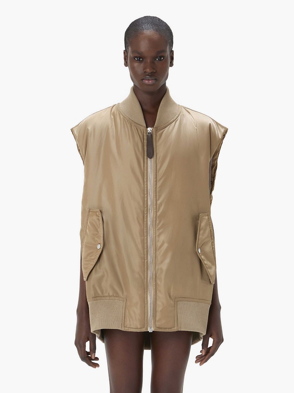 SLEEVELESS BOMBER JACKET - 2