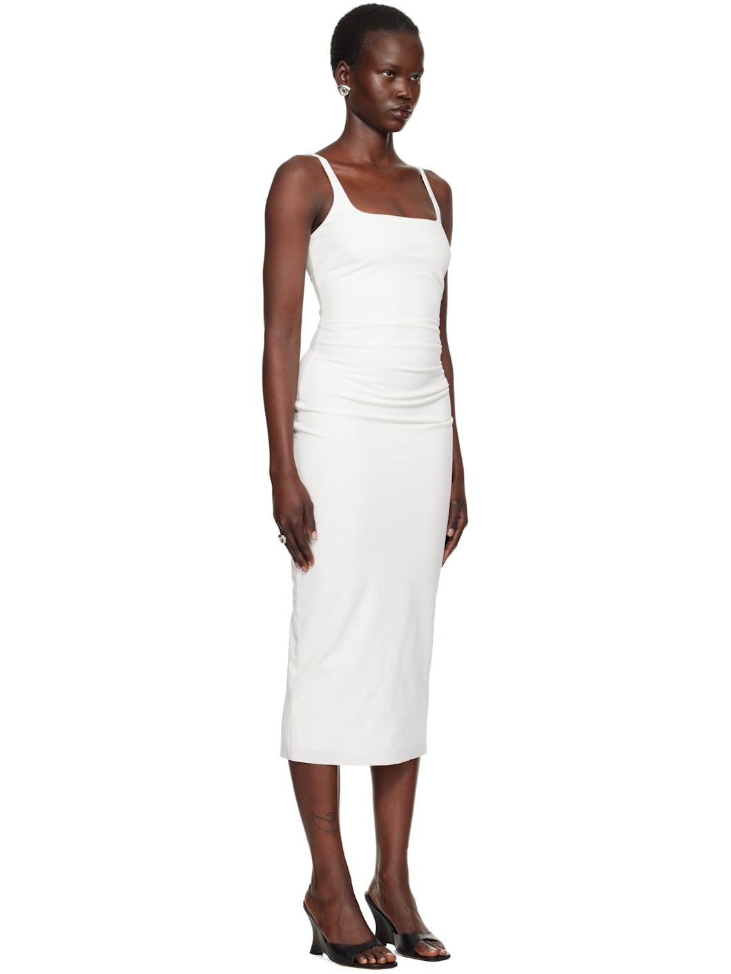 White Aveline Tuck Midi Dress - 2
