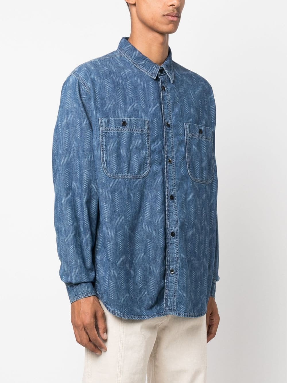 Bhelyn geometric-print denim shirt - 3