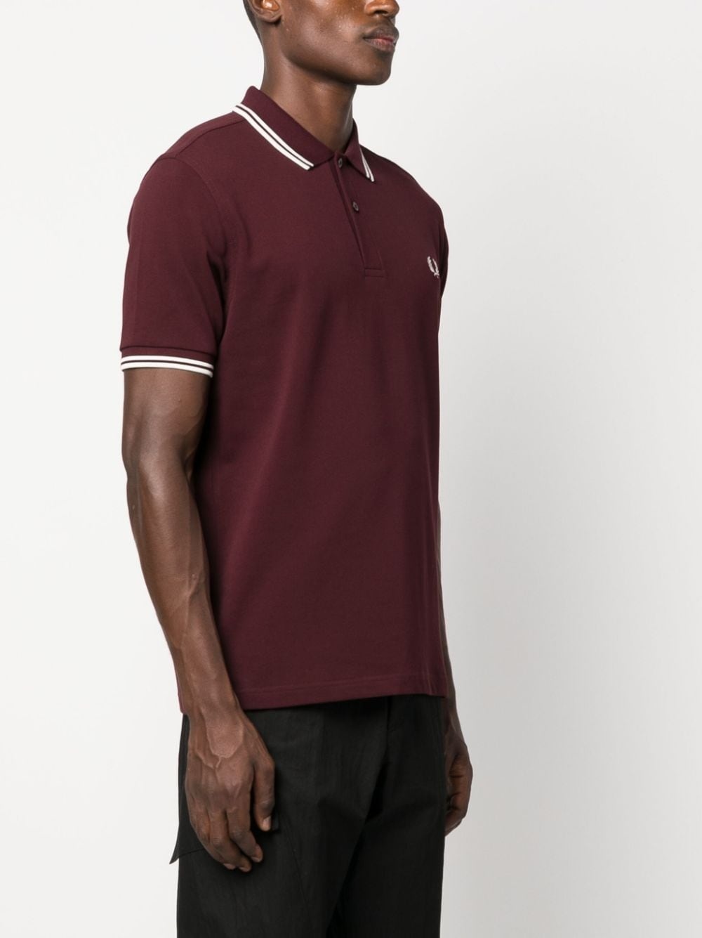 logo-embroidered cotton polo shirt - 3