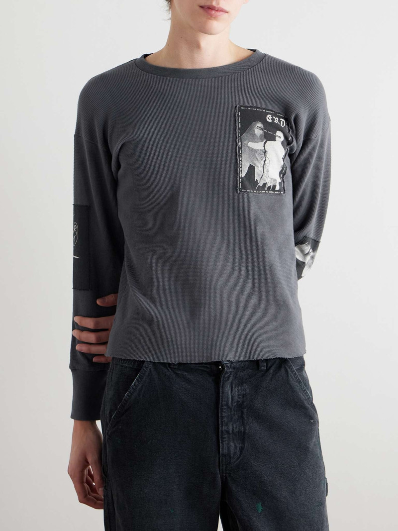 Logo-Appliquéd Waffle-Knit Cotton-Jersey T-Shirt 3