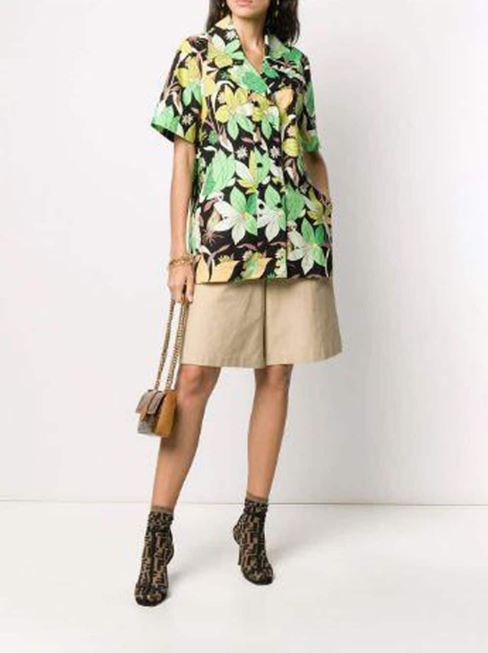 Floral Print Short Sleeve Shirt - 2