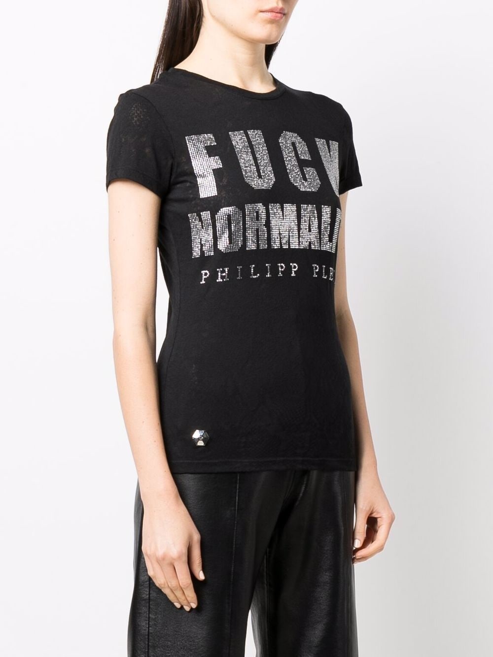 crystal-embellished snake-print T-shirt - 3