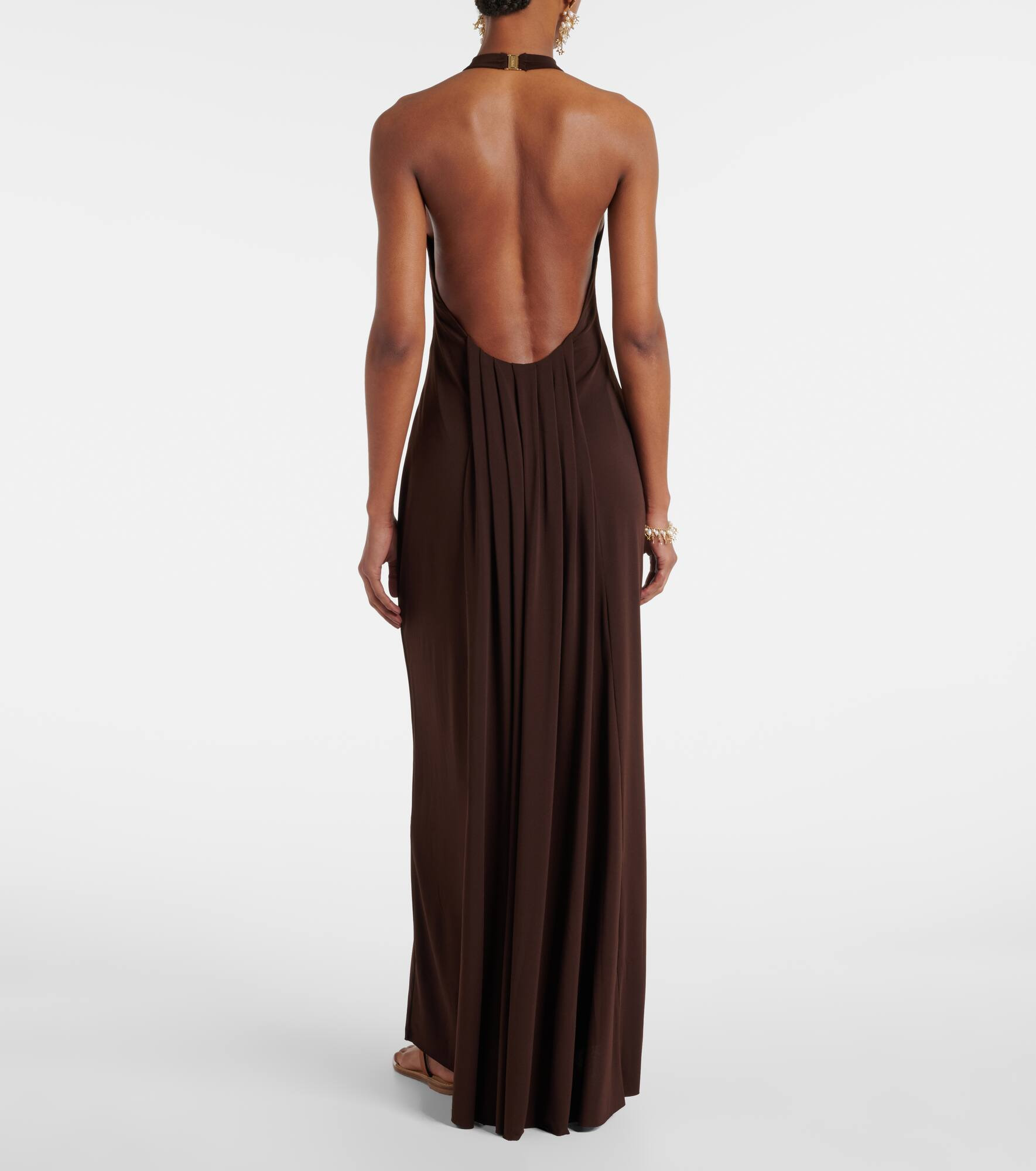 Carrie halterneck jersey maxi dress - 3