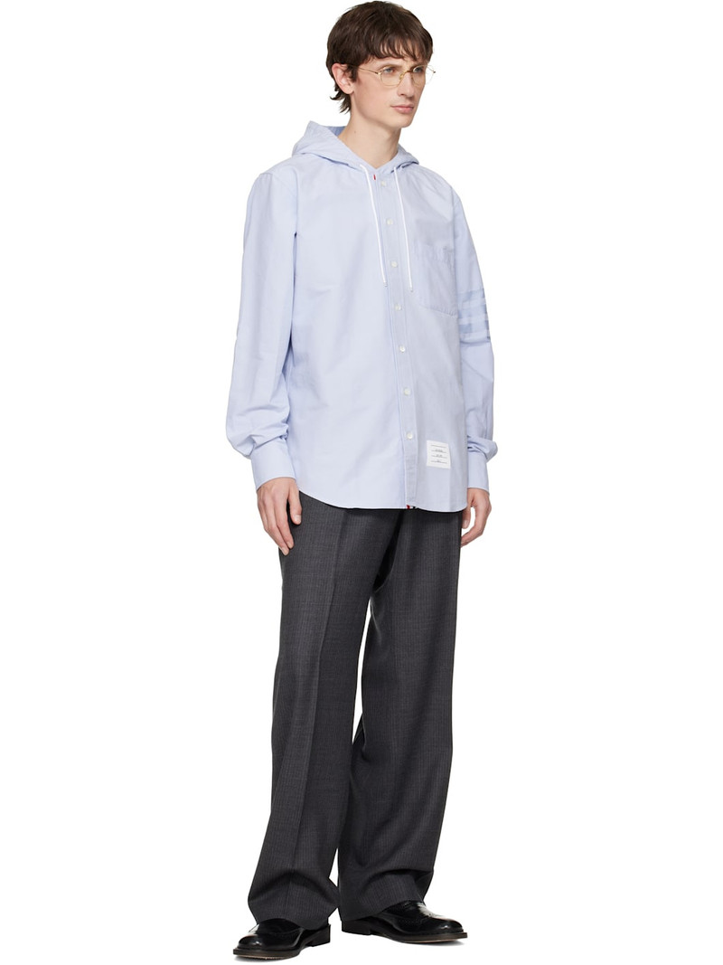 Thom Browne Blue Hoodie Straight Fit Long Sleeve Shirt outlook