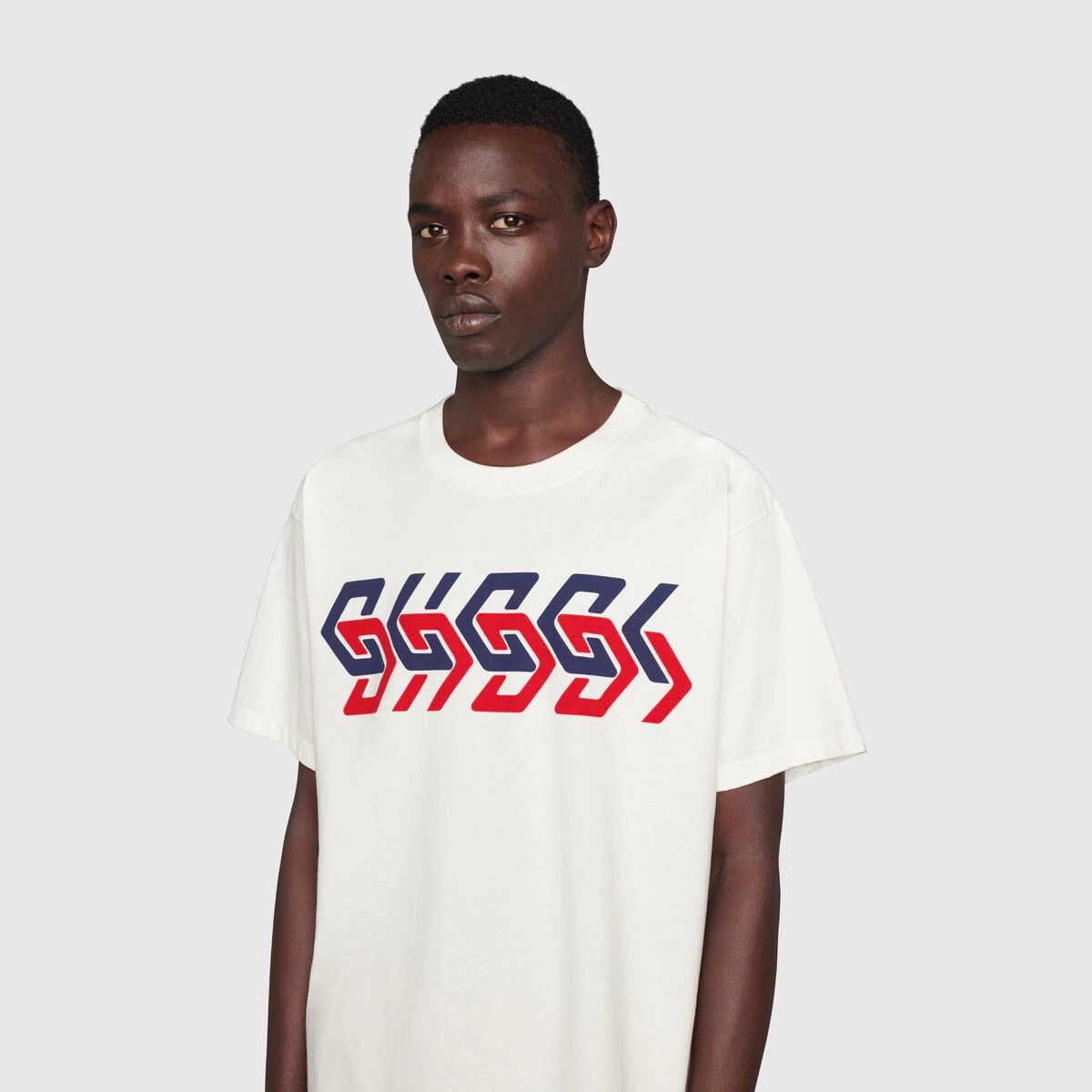 Cotton jersey T-shirt with Gucci mirror print - 5