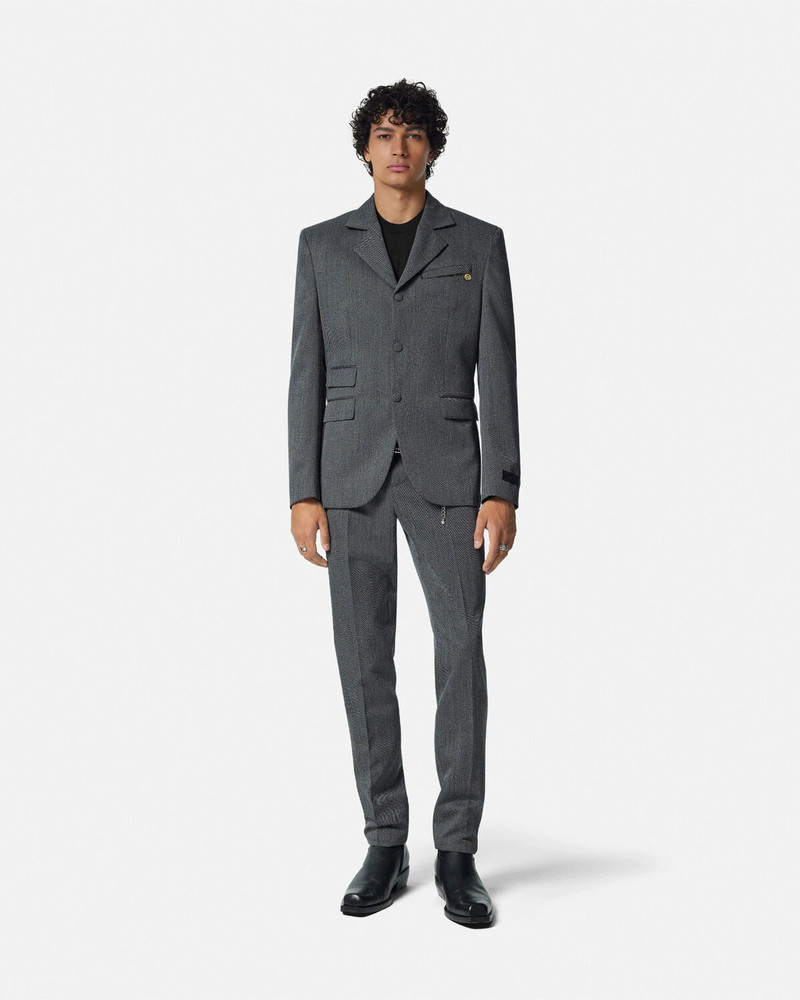 VERSACE Mouliné Wool Formal Pants outlook