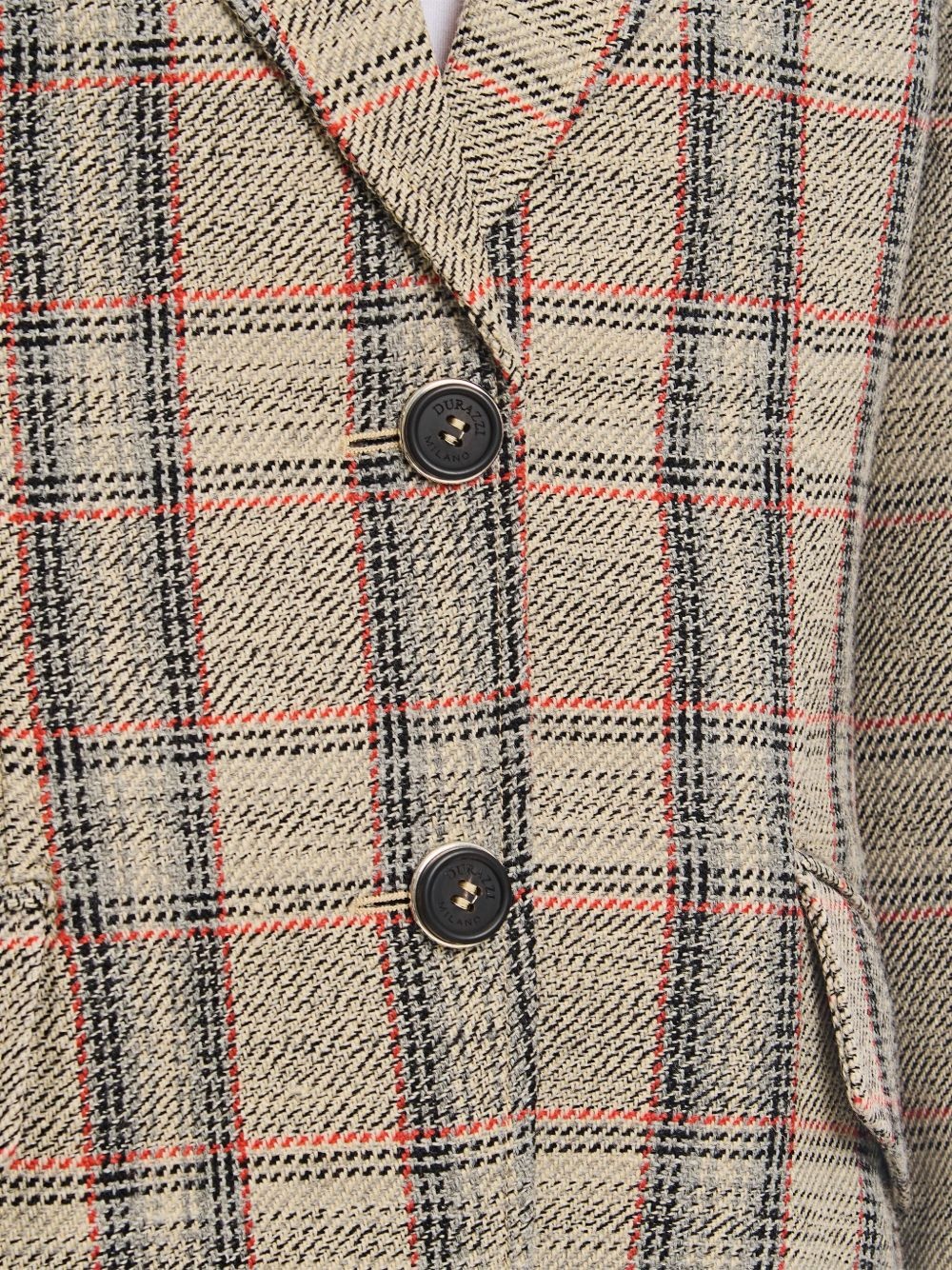 tartan check single-breasted jacket - 4