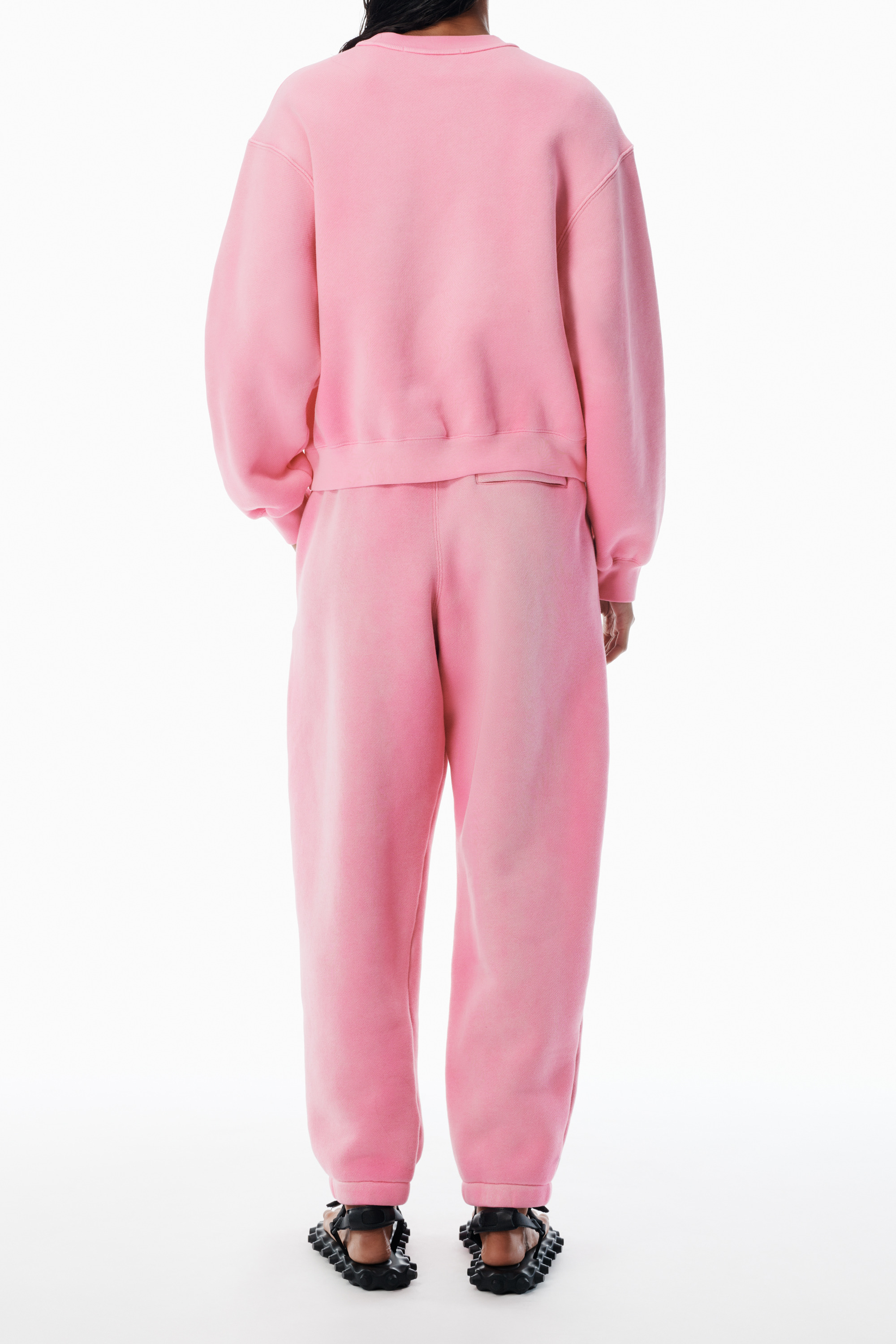 pink puff-print logo sweatpants - 3