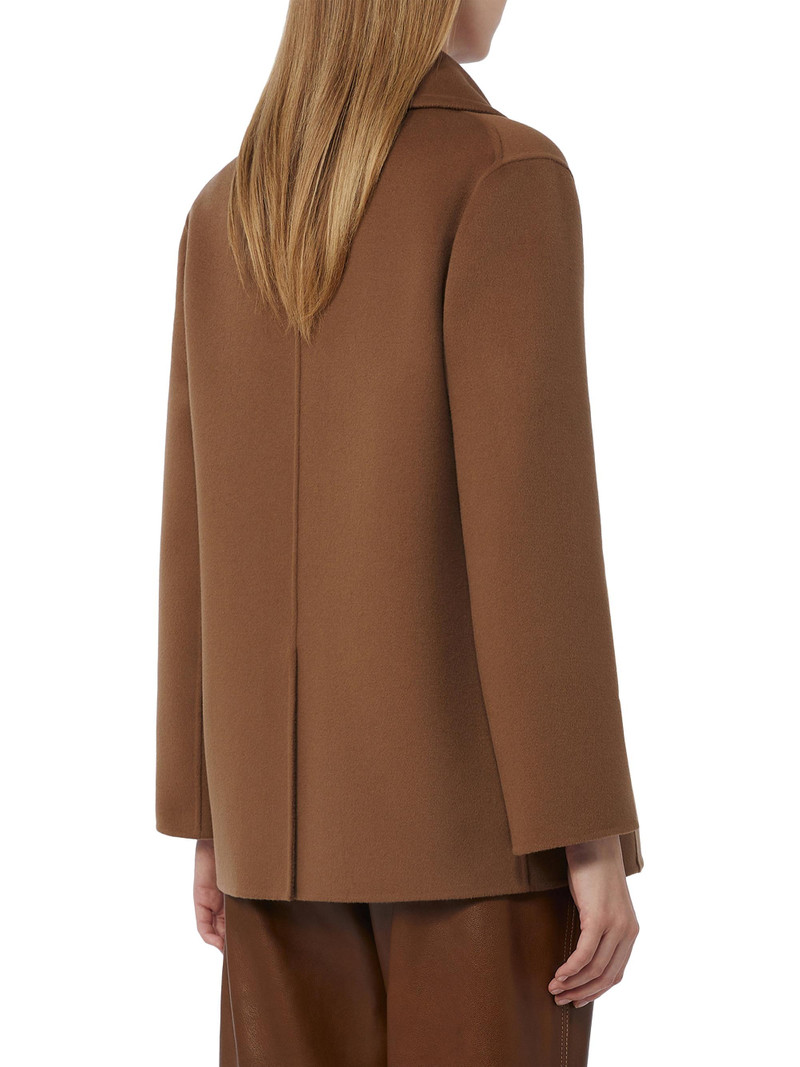 Women's Wool Broadcloth Pea Coat - Tobacco 3