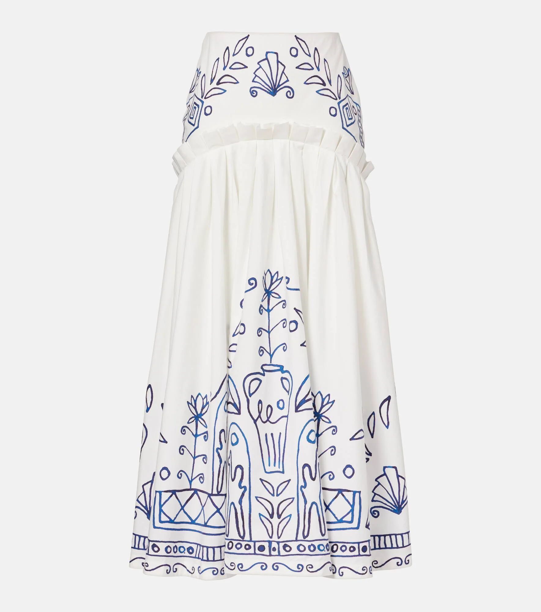 x LRNCE Leela printed cotton maxi skirt - 1