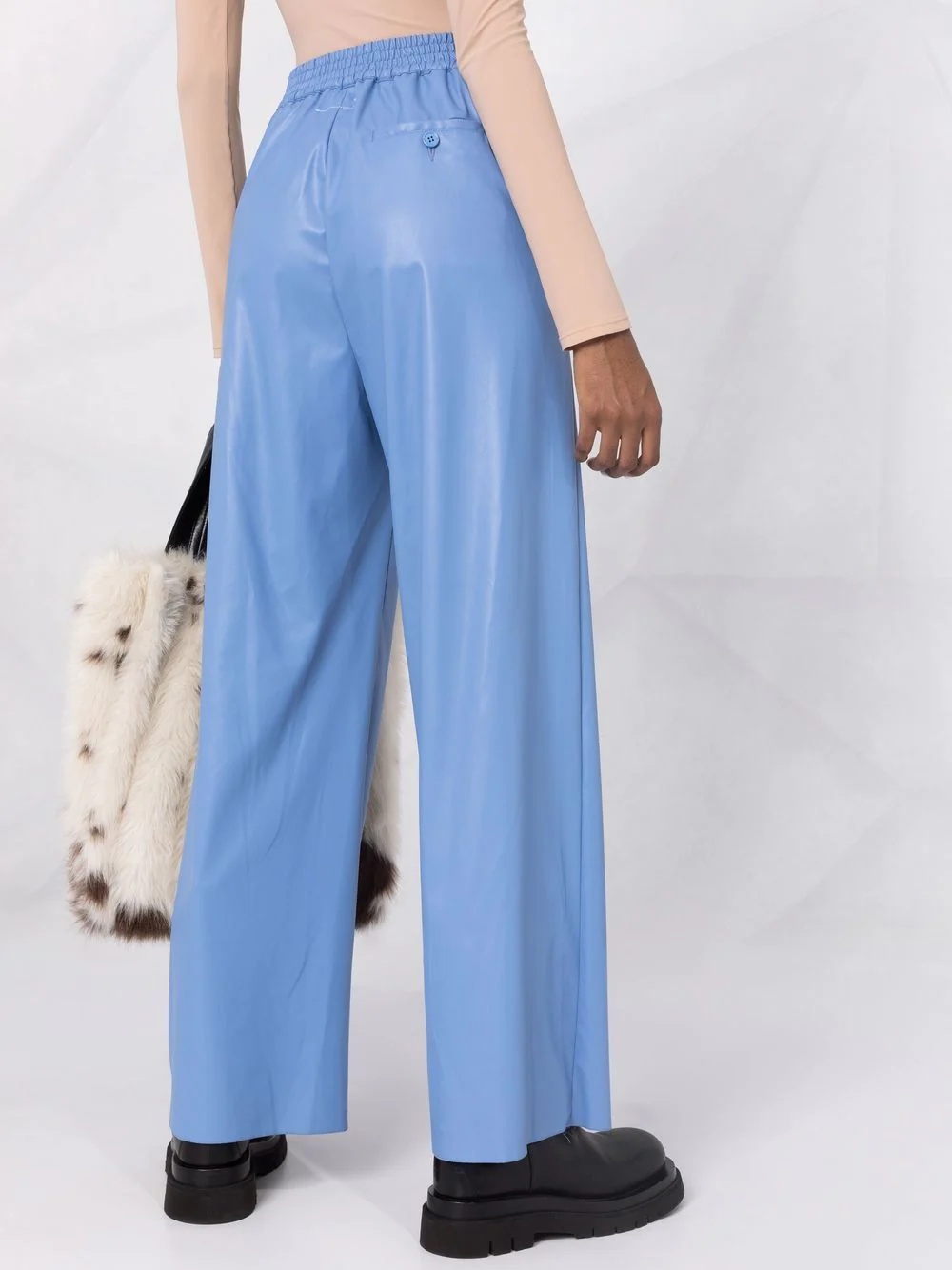 faux-leather straight-leg trousers - 3