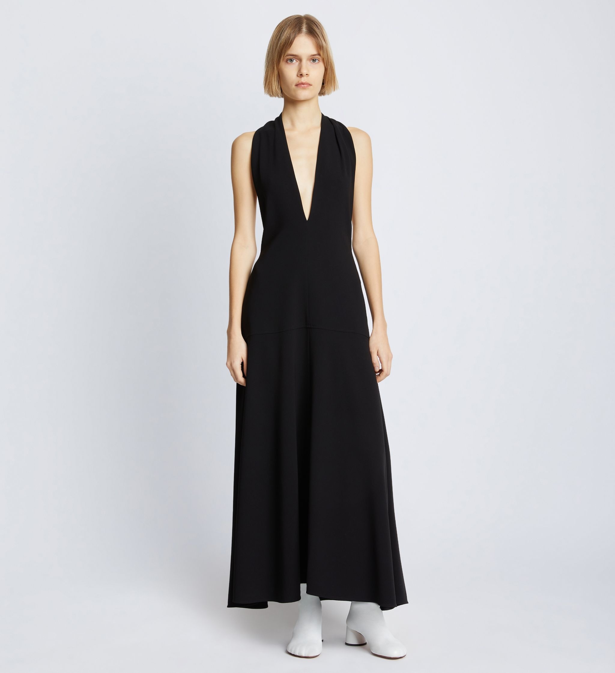 Matte Viscose Crepe Twist Back Dress - 2