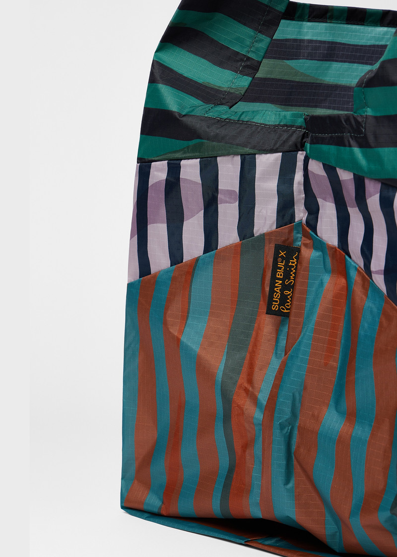 Susan Bijl x Paul Smith -  Navy Mixed-Stripe 'The New Shopping Bag' Large 4