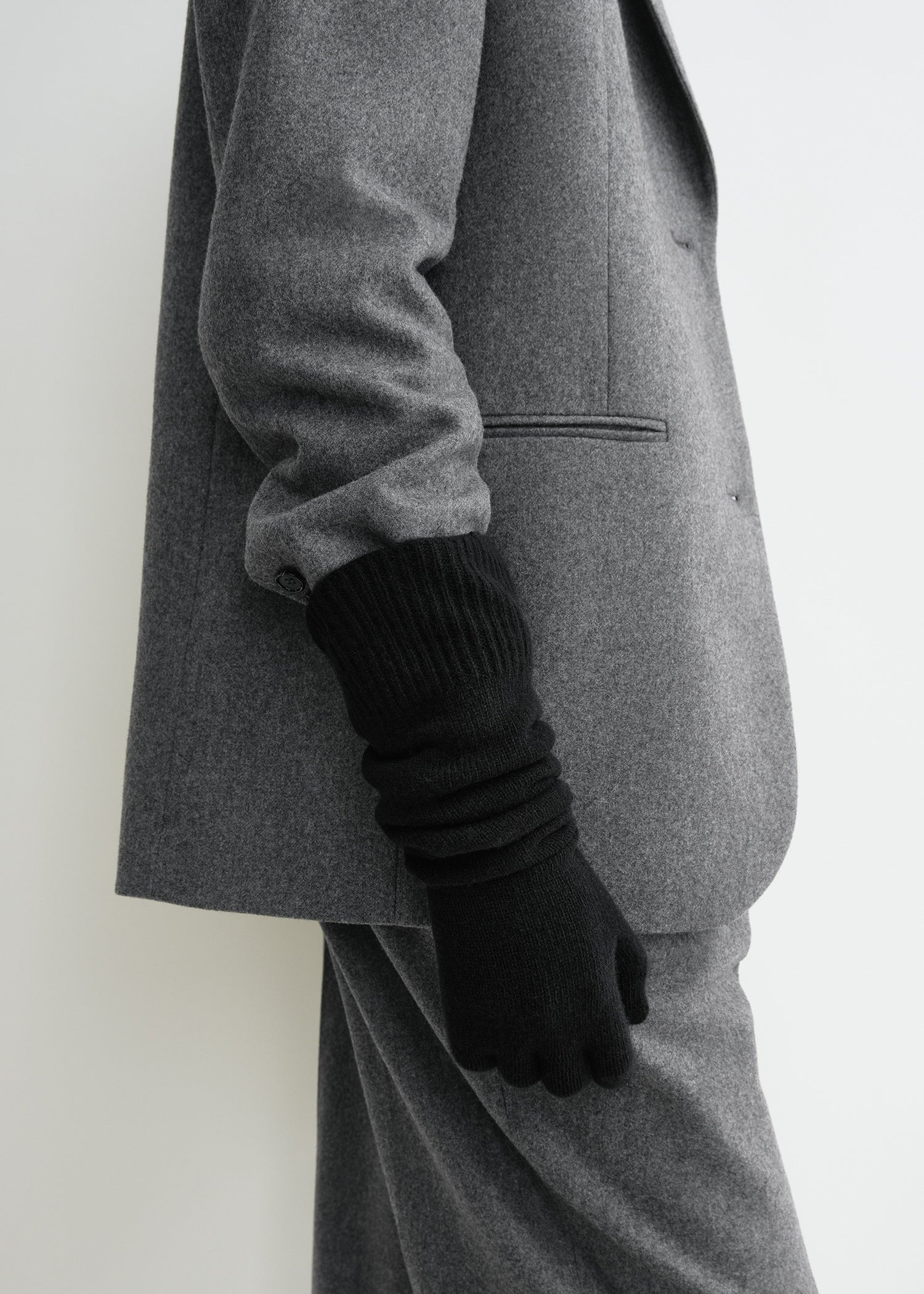 Long knit gloves black - 3