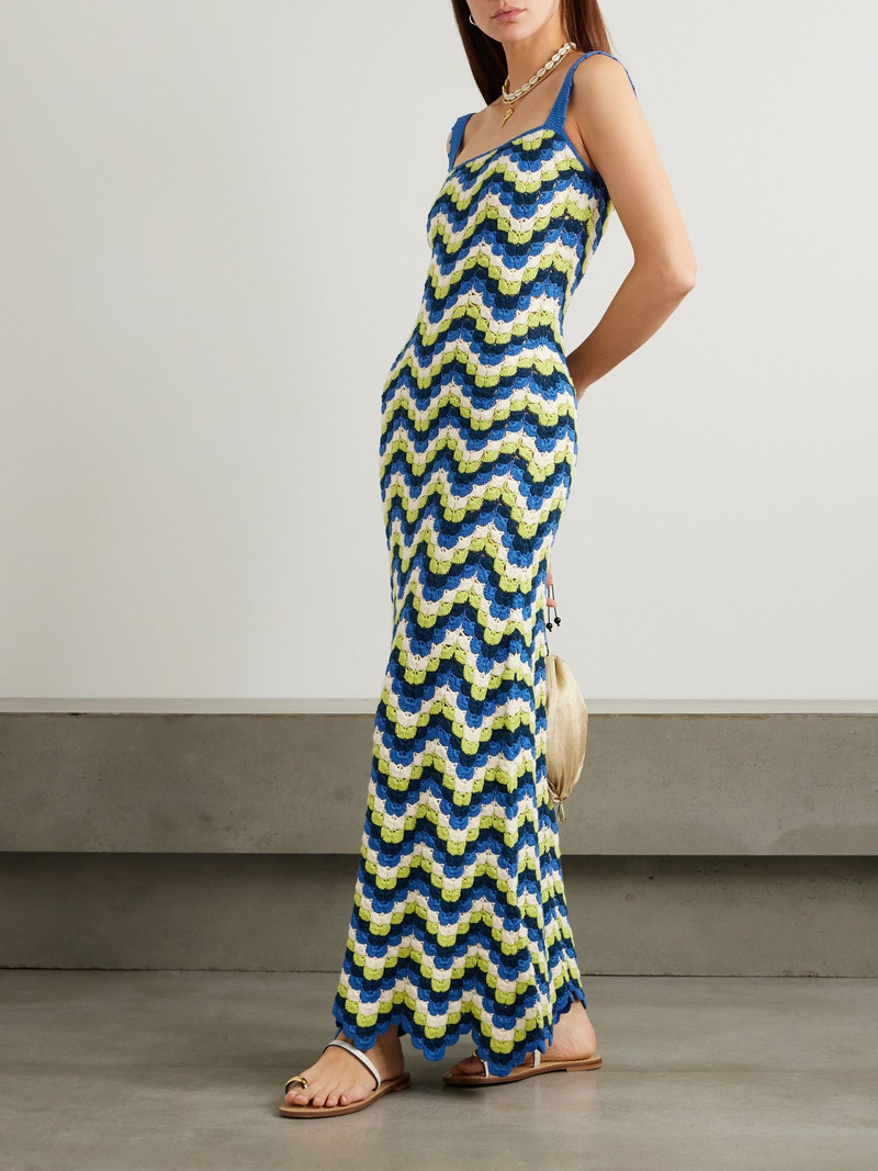 ESCVDO Marea crocheted cotton maxi dress Blue outlook