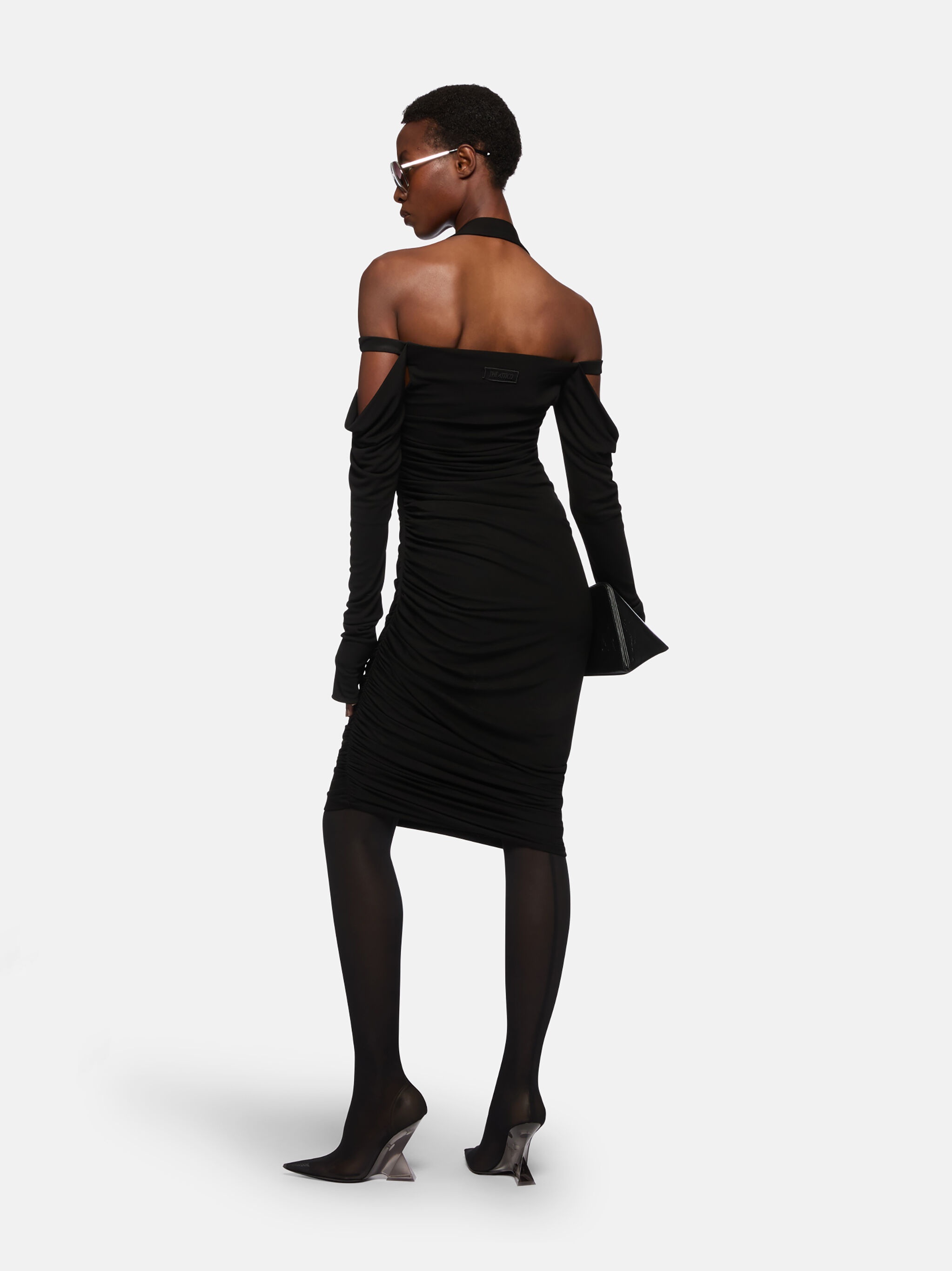 BLACK MIDI DRESS - 3