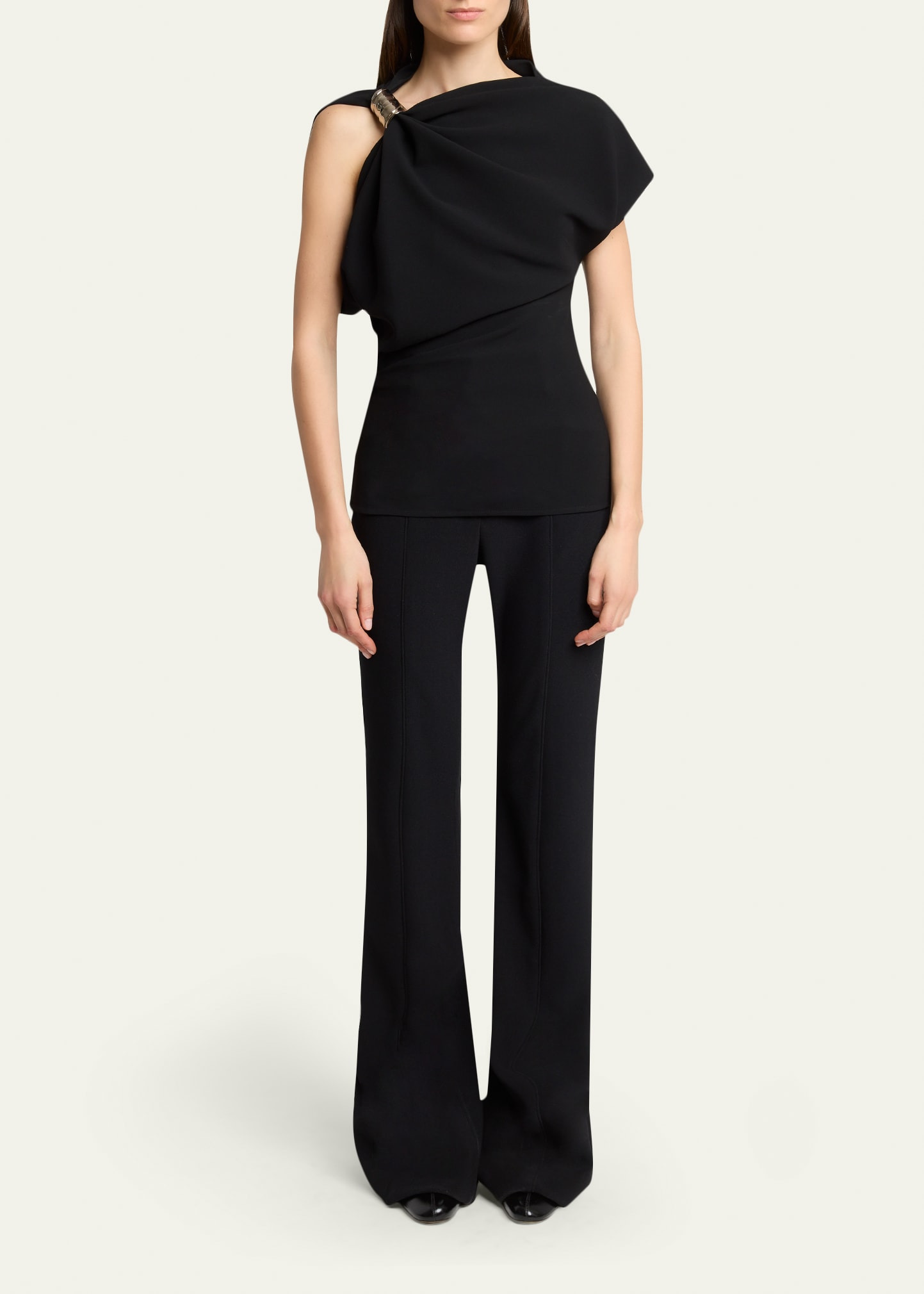 Malika Draped Short-Sleeve Top - 2