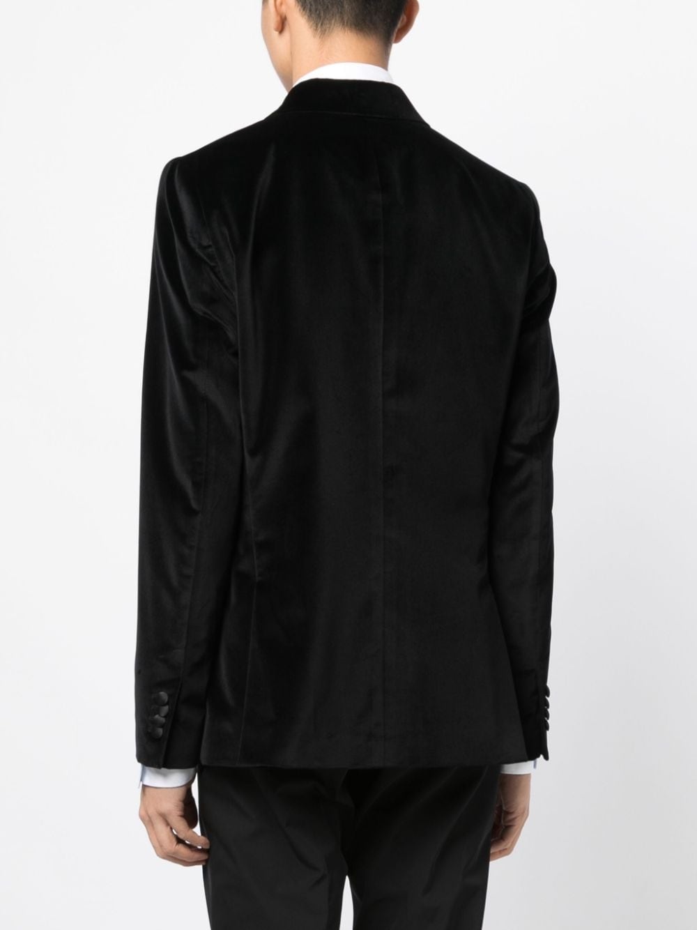 double-breasted cotton blazer - 4